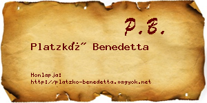 Platzkó Benedetta névjegykártya